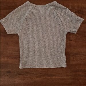 American Eagle Outfitters Gray Ribbed Crop Top